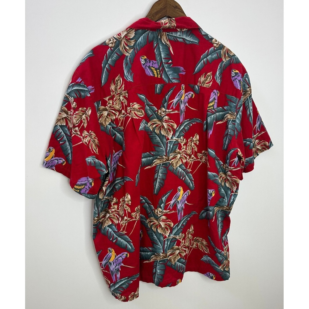 Paradise Found Hawaiian Button Shirt XL Red Parrot ASO Tom Selleck in Magnum PI - Picture 10 of 13